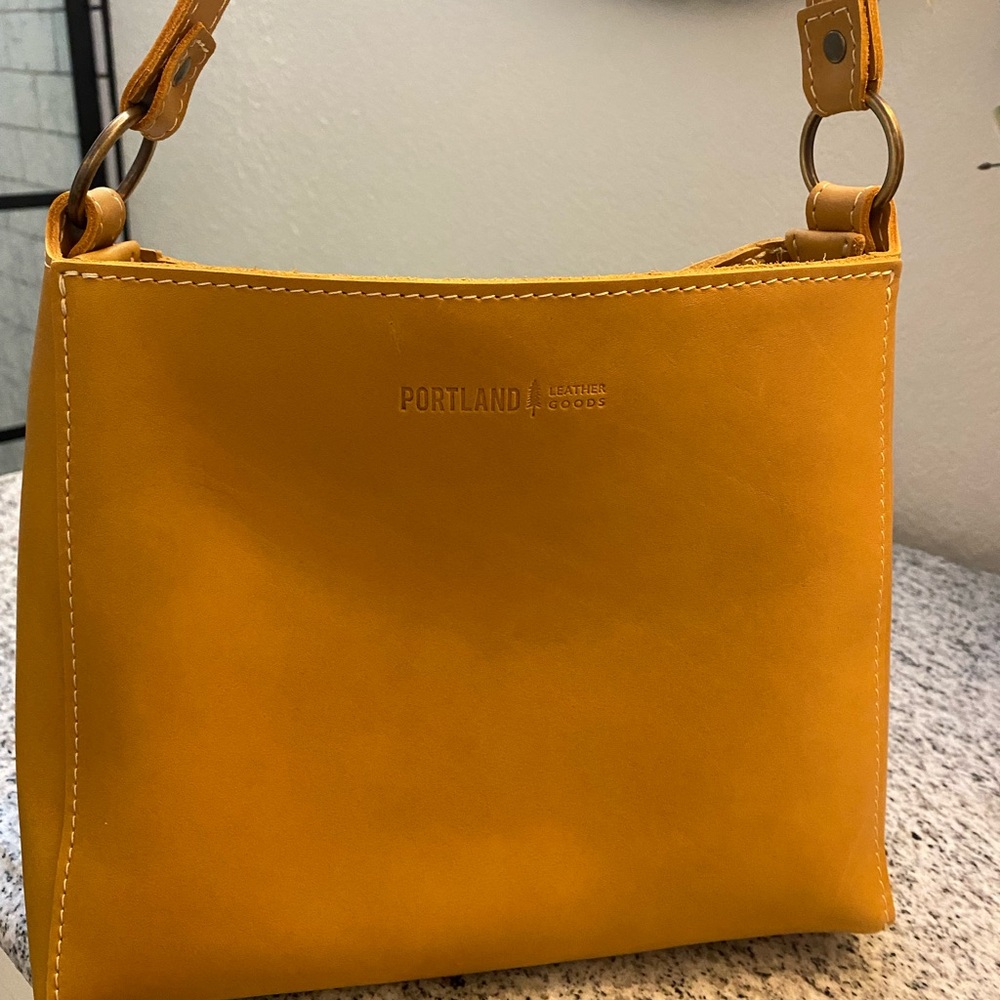 Portland Leather Goods sunflower triangle bag